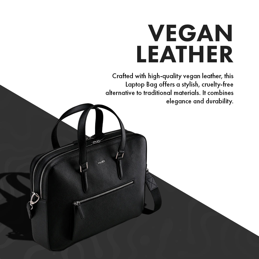 HARRINGTON BLACK LAPTOP BAG - SAFFIANO