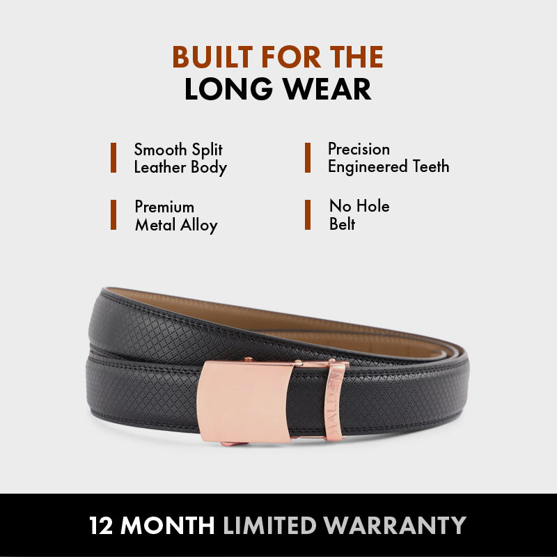 Formal (1.25 Inch) - Rose Gold, Casual (1.5 Inch) - Rose Gold