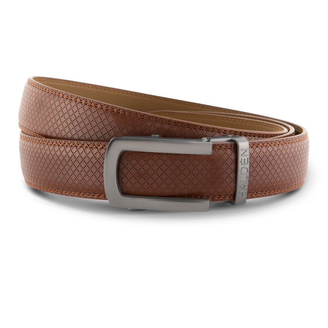 Theo Tan with classic buckle