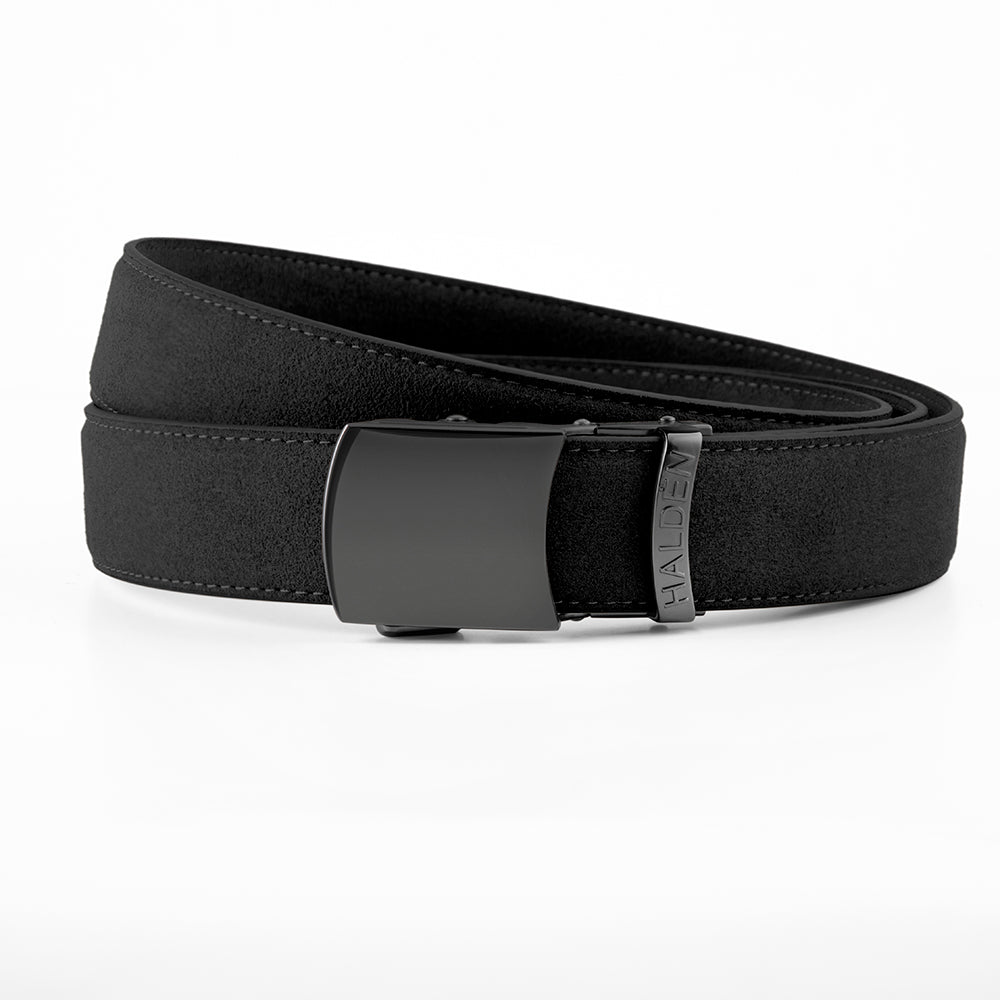 Micro fiber suede black with vintage buckle