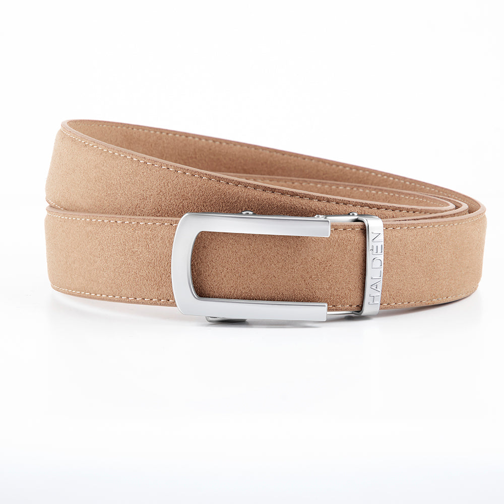 Micro fiber suede light camel with classic buckle