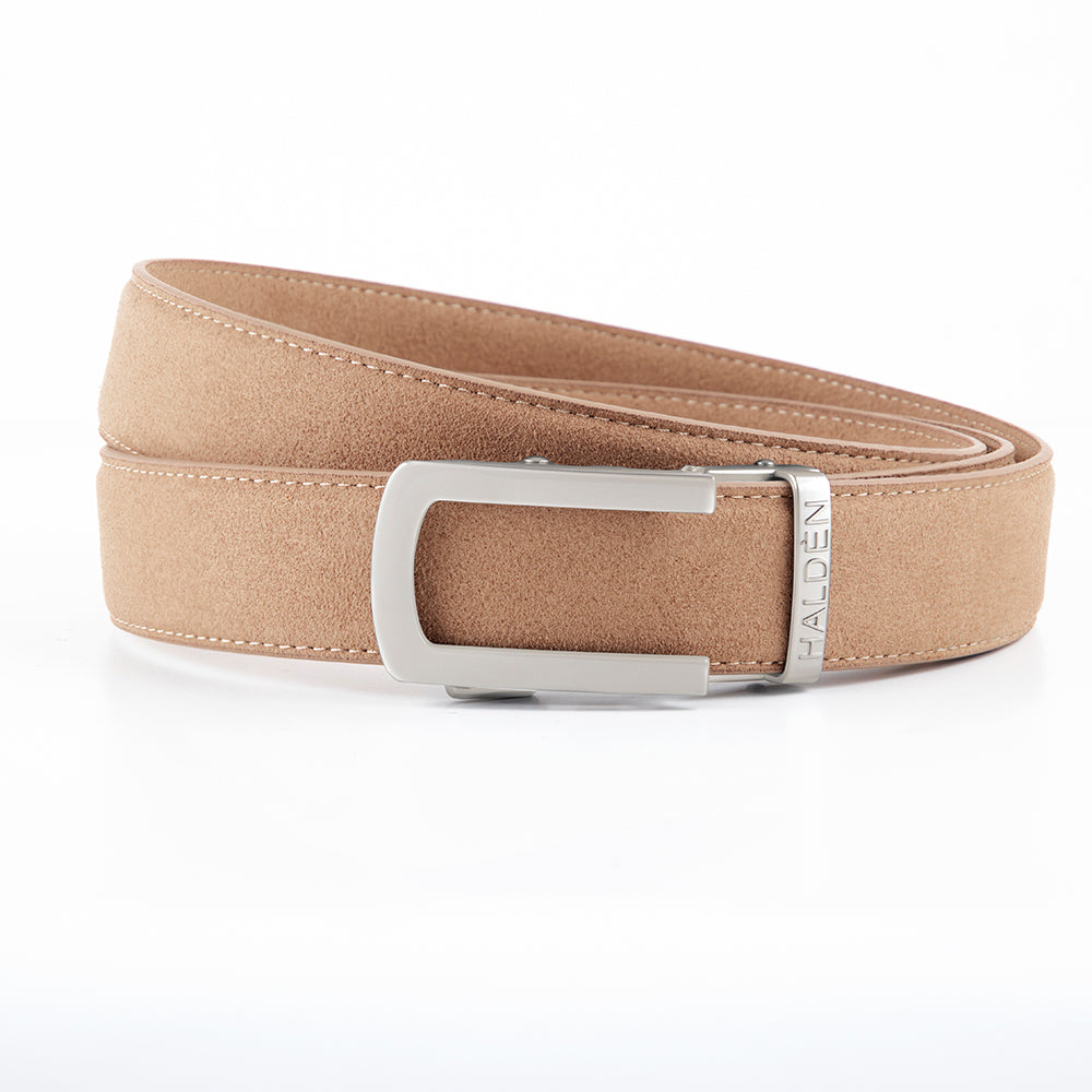 Micro fiber suede light camel with classic buckle